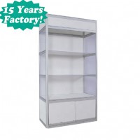 Hot sale factory price fashionable mall kiosk aluminum store jewelry glass display cabinet glass